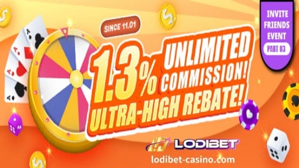 LODIBET-Imbitahan kaibigan na ng 1.3% reward